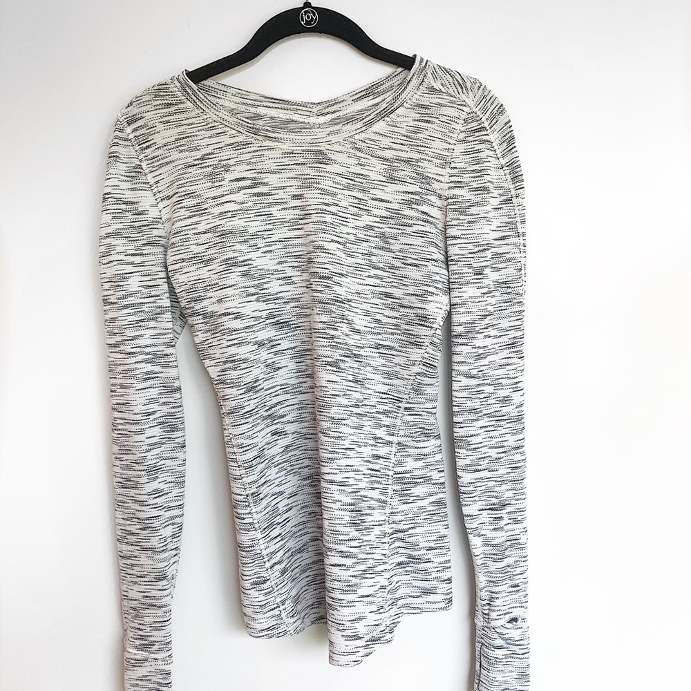 lululemon Long-Sleeved Top, Gradient White/Grey
